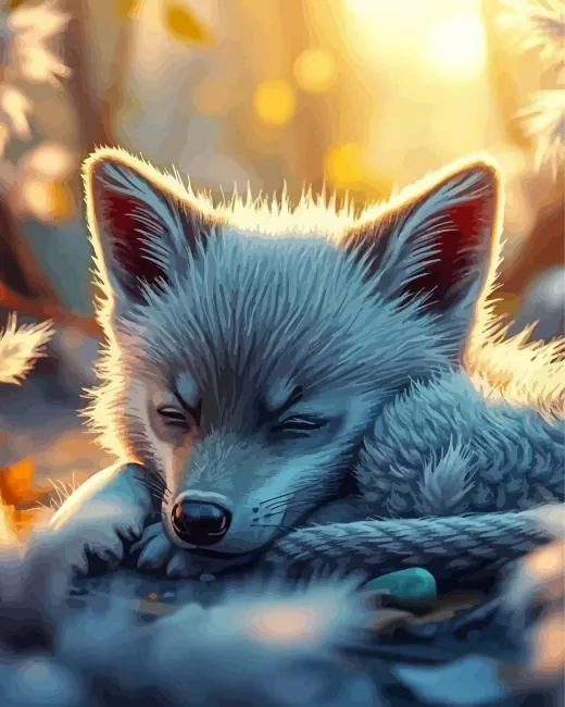 Sleepy Wolf Diamond Painting Sleepy Wolf Diamond Painting