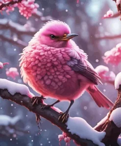 Small Pink Bird Diamond Painting