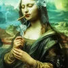 Smoking Mona Lisa Diamond Painting