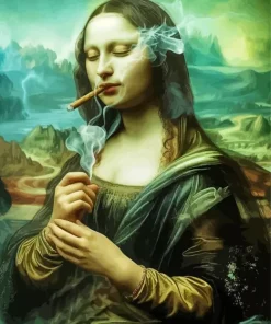 Smoking Mona Lisa Diamond Painting
