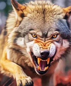 Snarling Wolf Diamond Painting