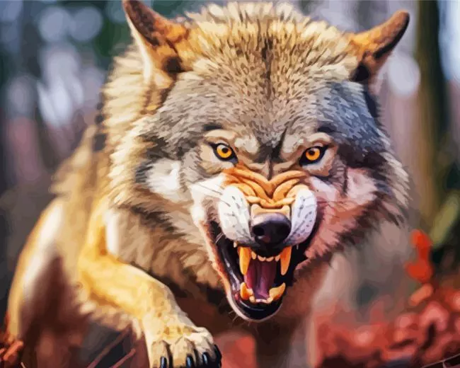 Snarling Wolf Diamond Painting Snarling Wolf Diamond Painting