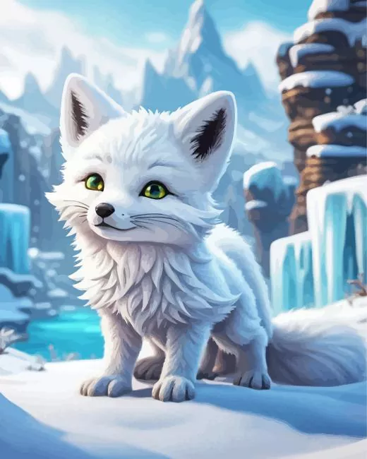 Snow Fox Baby Diamond Painting Snow Fox Baby Diamond Painting