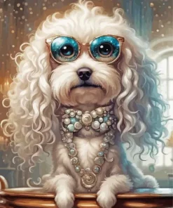 Sophisticated White Dog Diamond Painting