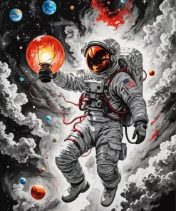 Space Man Diamond Painting