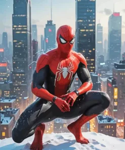 Spiderman in Snow Diamond Painting
