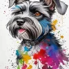 Splatter Colorful Schnauzer Diamond Painting