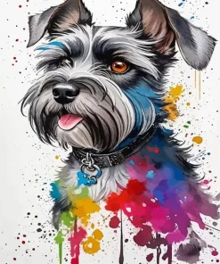 Splatter Colorful Schnauzer Diamond Painting