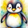 Splatter Penguin Diamond Painting