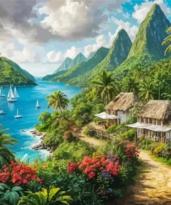 St Lucia Landscape Diamond Painting