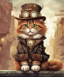Steampunk Cat Diamond Painting