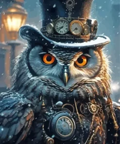 Steampunk Owl Diamond Painting