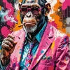 Stylish Chimpanzee Smoking Diamond Painting