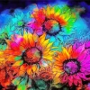 Sunflower and Rainbow Diamond Painting