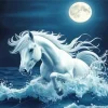 White Horse Moon Diamond Painting