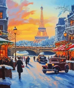Winter Christmas in Paris Diamond Painting