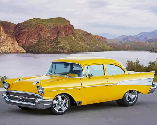 Yellow Chevrolet Car Diamond Painting Yellow Chevrolet Car Diamond Painting