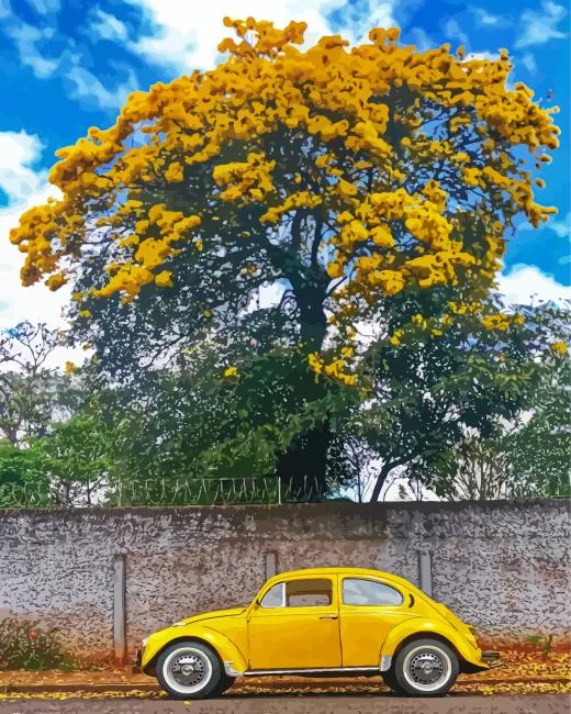 Yellow Classic Car Diamond Painting Yellow Classic Car Diamond Painting
