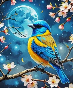 Yellow and Blue Bird Diamond Painting