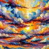 Abstract Sunset with Clouds Diamond Painting