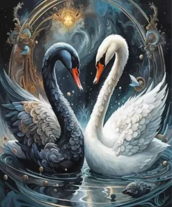 Aesthetic Swan Lovers Diamond Painting