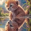 Baby Cheetah Reflection Diamond Painting