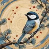 Black Capped Chickadee Diamond Painting