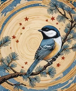 Black Capped Chickadee Diamond Painting
