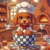 Brown Poodle Chef Diamond Painting