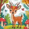 Cartoon Deer With Crown Diamond Painting