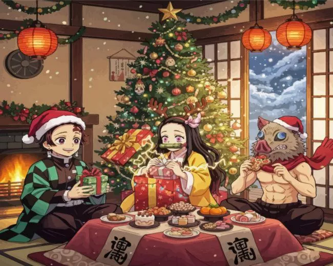 Christmas Demon Slayer Diamond Painting Christmas Demon Slayer Diamond Painting