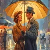 Classic Couple Under Umbrella Diamond Painting