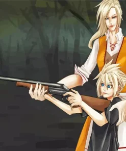 Cloud Strife and His Mother Diamond Painting