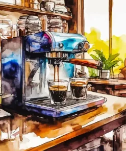 Coffee Machine Diamond Painting