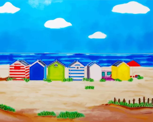 Colorful Beach Huts Diamond Painting Colorful Beach Huts Diamond Painting