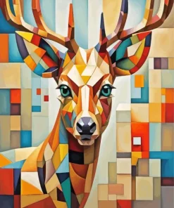Colorful Cubism Deer Diamond Painting
