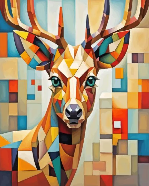 Colorful Cubism Deer Diamond Painting Colorful Cubism Deer Diamond Painting