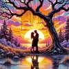 Couple Under Tree Silhouette Diamond Painting