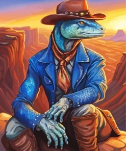 Cowboy Lizard Diamond Painting