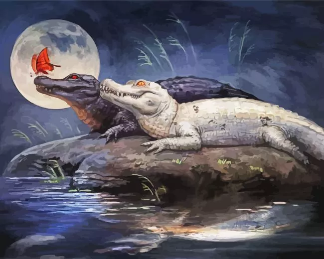 Crocodiles with Butterfly Diamond Painting Crocodiles with Butterfly Diamond Painting
