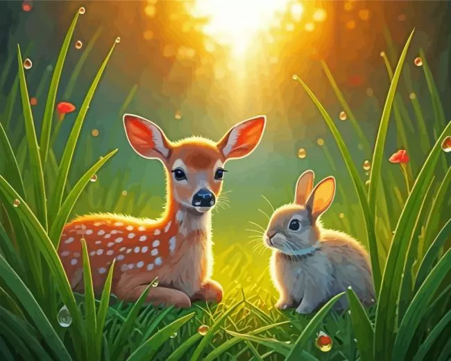 Deer and Rabbit Diamond Painting Deer and Rabbit Diamond Painting