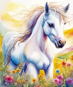 Foal in a Meadow Diamond Painting
