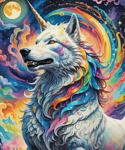 Magical Unicorn Wolf Diamond Painting