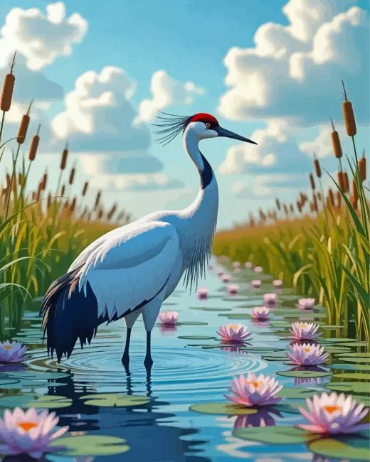 Sandhill Crane in Water Diamond Painting Sandhill Crane in Water Diamond Painting