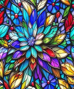 Stained Glass Flower Diamond Painting