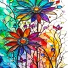 Stained Glass Flowers Diamond Painting