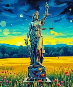 Statue Lady Justice Diamond Painting