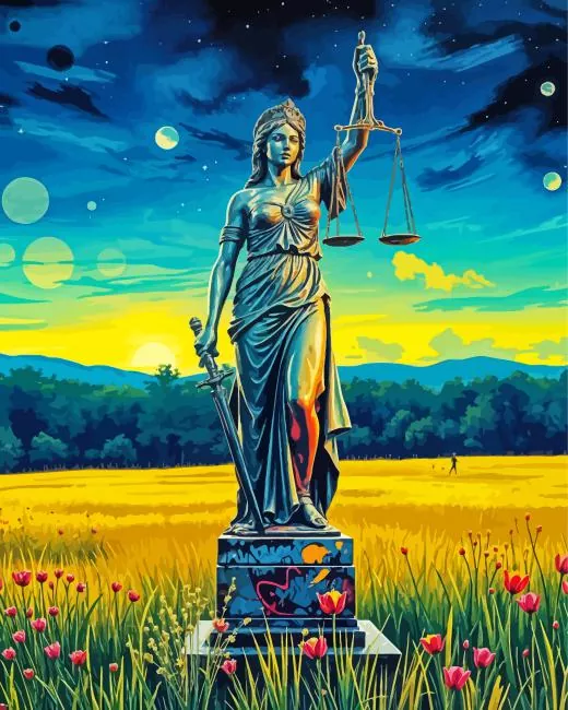 Statue Lady Justice Diamond Painting Statue Lady Justice Diamond Painting