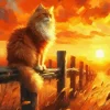 Sunset Cat Diamond Painting