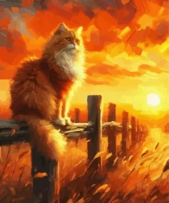 Sunset Cat Diamond Painting